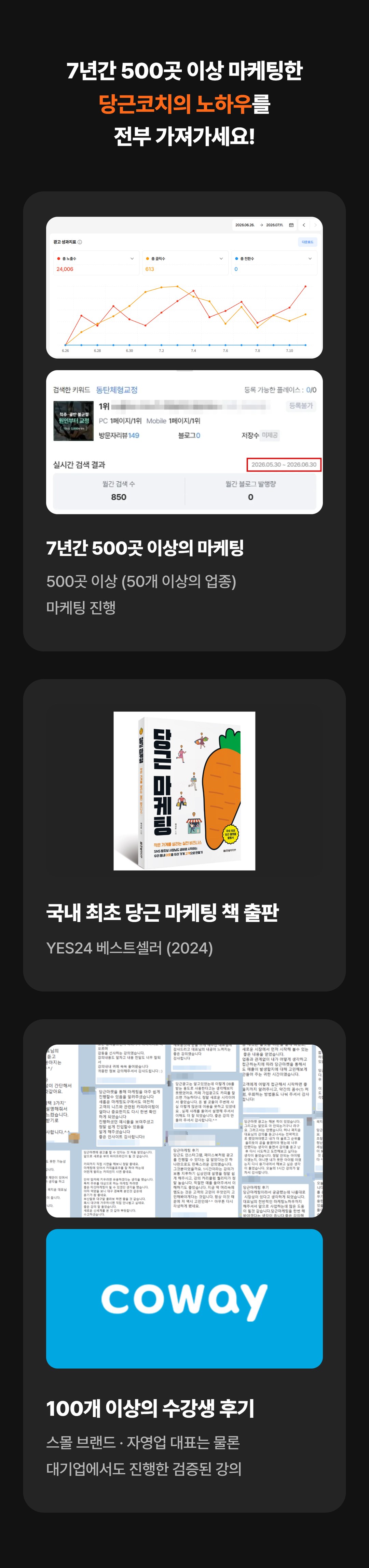 7년간 500곳 이상 마케팅한 노하우를 전부 가져가세요